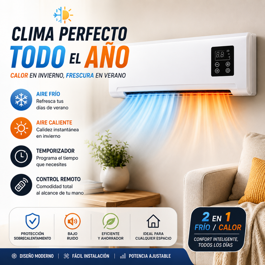 Calefactor eléctrico 2 En 1 | Aire Caliente y Frio